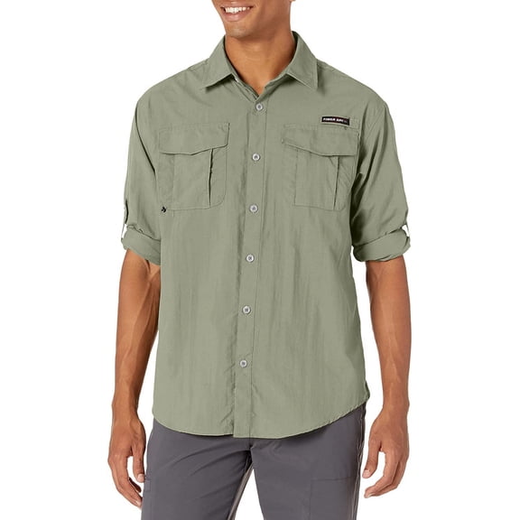 Little Donkey Andy Men's UPF 50  UV Protection Shirt, Long Sleeve Fishing Shirt, Breathable and Fast Dry Tea XS