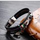 thumbnail image 2 of Pulsera de cuero para hombre & #39;s, pulsera de cuero negro para hombre, cuero real infinito trenzado Feliz Sencillez, 2 of 5
