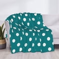 thumbnail image 4 of Throw Blanket for Couch - White Polka Dots With Teal Background Soft Comfy Lightweight Cozy Warm Throw Blanket, Fuzzy Plush Flannel Blanket & Throws for Sofa and Bed All Season, 4 of 8