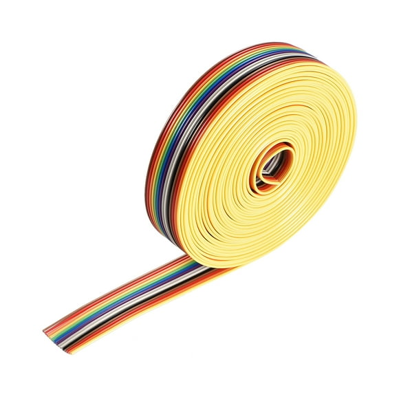 Unique Bargains IDC Rainbow Wire Flat Ribbon Cable 14P 1.27mm Pitch 5meter/16.4ft Long