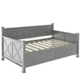 thumbnail image 4 of Twin Size Daybed with 2 Large Drawers, X-shaped Frame, Modern and Rustic Casual Style Daybed, 4 of 8
