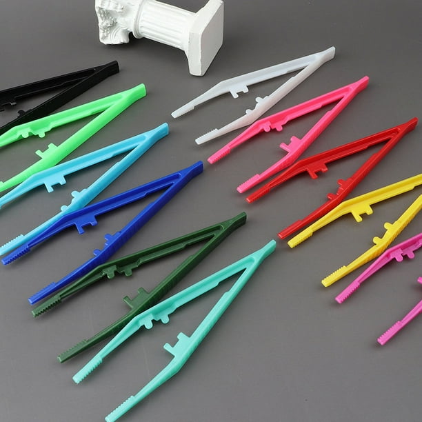 Pinzas de plástico desechables, accesorios de kit de emergencia, material de alimentación con clip de bricolaje, cabeza redonda con dientes carnosos