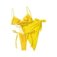 thumbnail image 4 of Txlixc Conjunto de traje de baño dividido para mujer, bikini con volantes+bragas con cordones+cobertores de malla Txlixc Moda, 4 of 7