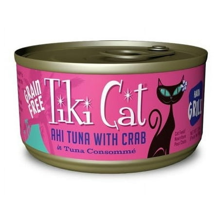 UPC: 0693804107794 | (12 Pack) Tiki Cat Hana Grill Ahi Tuna & Crab Wet Cat Food  2.8 oz. Cans