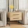 thumbnail image 6 of Farmhouse Nightstand with Drawers, Small End Table, Wooden Bedside Table with Metal Legs, Sofa Side Table,2 Drawer Dresser for Bedroom, Living Room, 6 of 11