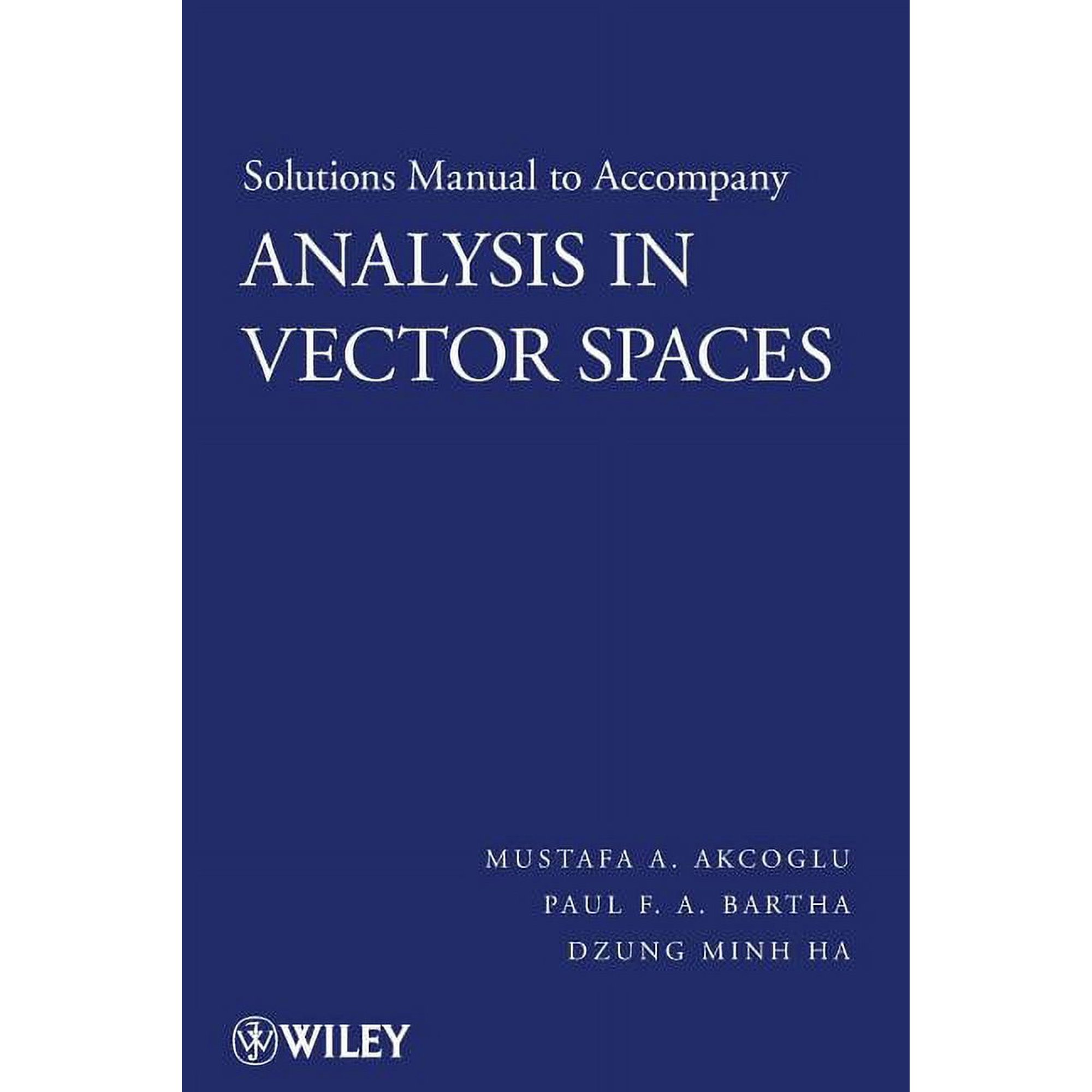 Analysis in Vector Spaces Solutions Manual (Paperback)