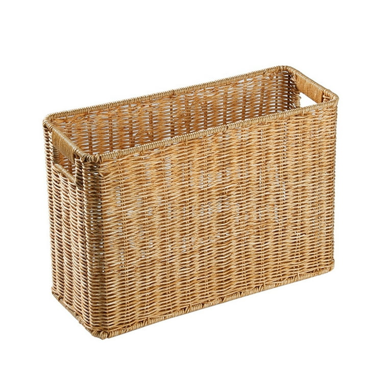 Woven Rectangular Storage Baskets, Rattan Storage Basket with Lid, Storage  Baskets for Clothes, Extra Large Storage Baskets for Shelves