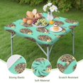 thumbnail image 4 of Cute Green Hedgehog Pattern Square Fitted Tablecloth with Elastic Edge,Square Table Cover,Washable Elastic Table Cover for Home Kitchen Party Decor 34"x34", 4 of 6
