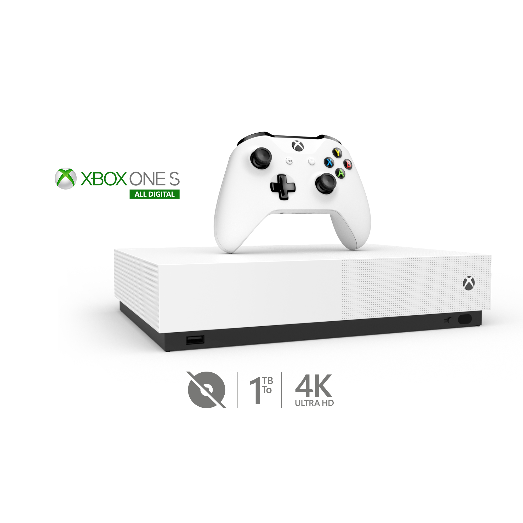Microsoft Xbox One S 1TB All-Digital Edition Console (Disc-free Gaming),  White, NJP-00024 
