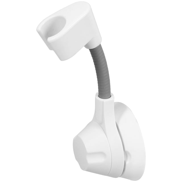 1Set Adjustable Base White Plastic Shower Handle Holder for Bathroom Use