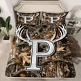 thumbnail image 2 of Castle Fairy Personalized Initial P Twin Sheet Sets 3pcs for Teens Adults,Jungle Wildlife Deer Twin Fitted Sheet Microfiber,Vintage Tree Branches Breathable Flat Sheet,Ultra Soft Home Decor, 2 of 7