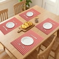 thumbnail image 3 of Unique Bargains Set of 6 Woven Placemats Washable Kitchen Mat Red, 3 of 6