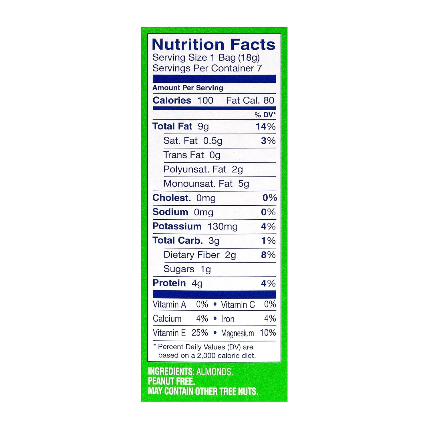 (Pack Of 6) Blue Diamond Almond Whole 100 Calorie 7 Count 5 Oz