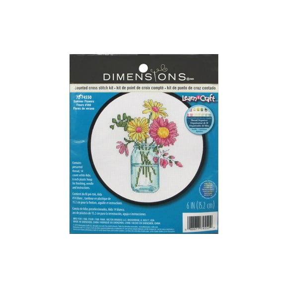Dimensions Cross Stitch Kit 6" Summer Flowers