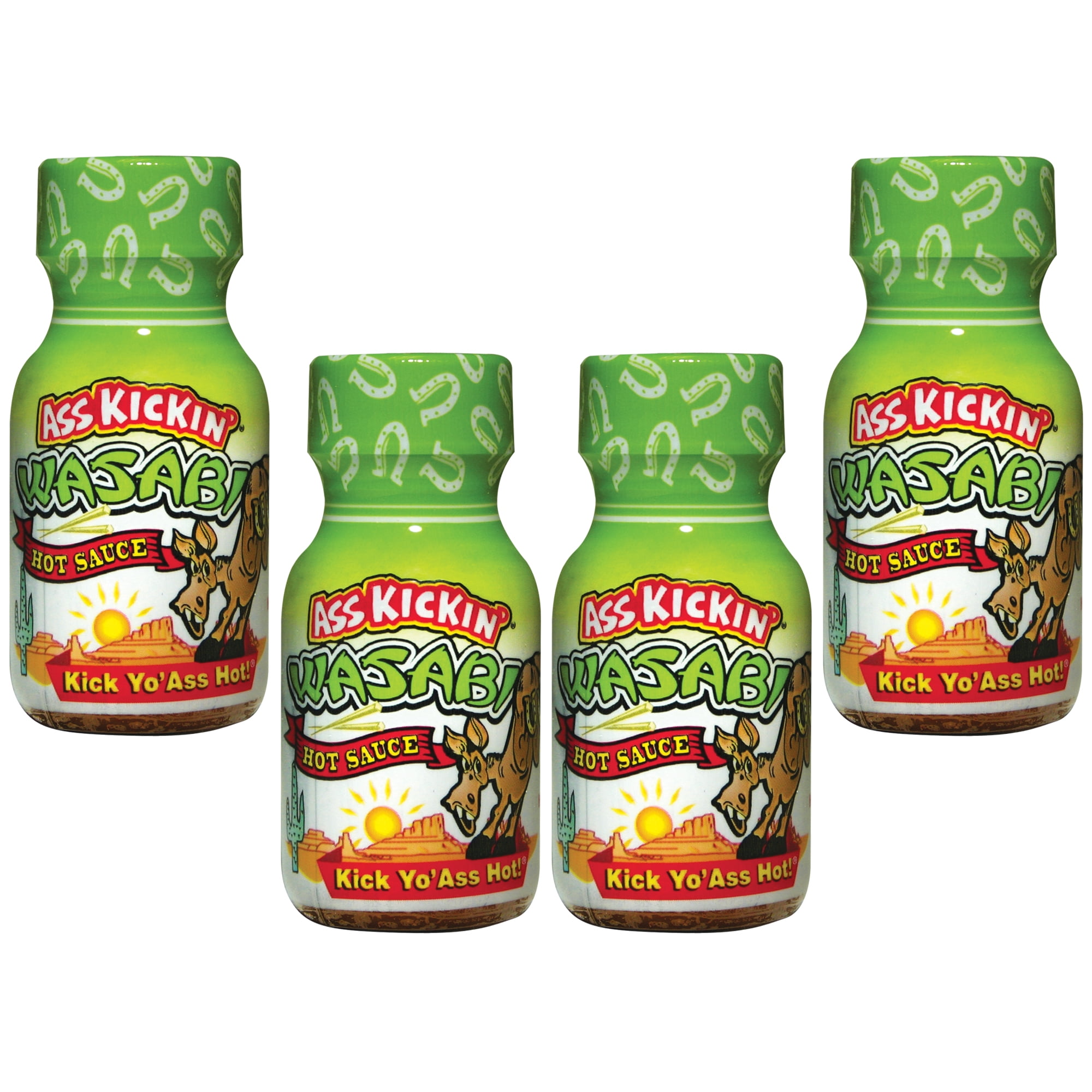 Ass Kickin’ Wasabi Hot Sauce Travel Size 3/4 oz, Pack of 4