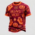 thumbnail image 5 of Halloween Shirts for Men Short Sleeve Horror Ghost Pumpkin Graphic Tshirts Vintage Crew Neck Spooky Season Tee, L, 5 of 5