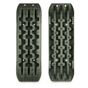 X-BULL Traction Track Traction Boards Kits Recovery Track 2PCS Sand Mud Snow Track Tire Ladder 4WD Olive 2.0 with Leashes+Stickers