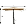 thumbnail image 7 of 6 x 9 FT Patio Umbrella, Waterproof Umbrella with Crank and Push Button Tilt without Flap, Heavy Duty Umbrella for Garden Backyard Pool Swimming Pool Market, Brown, 7 of 7
