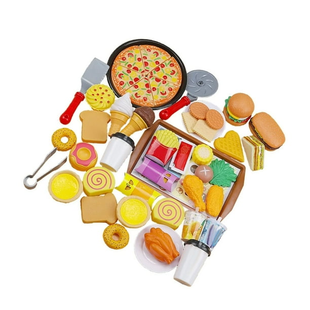 Juguete de comida desarrollo de habilidades de borde redondeado Jugar Juguete de comida Simulación colorida 56 piezas para niñas para el hogar para niños pequeños ANGGREK Otros