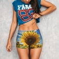 thumbnail image 4 of Athletic Shorts for Women, Sky Golden Sunflower Field Seam Womens Shorts High Waisted Sport Running Workout Gym, 4 of 8