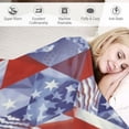thumbnail image 3 of Shangniulu American Geometry Blanket Patriotic USA Flag Stars Stripes Super Soft Bedding Flannel Throw Blanket Microfiber Flannel Blankets Sofa Living Room Bedroom Warm Lightweight for Boys Girls, 3 of 6