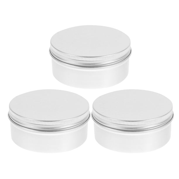 BRIGHTFUFU 3Ud Contenedores De Aluminio Redondos Vacíos Para Crema Y Dulces Color Plata