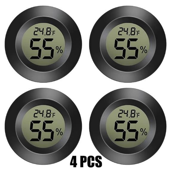 GJX 4Pcs LCD Mini Digital Thermometer Hygrometer Temperature Humidity Meter