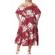 thumbnail image 3 of Vestido Maxi Casual de Playa para Mujer Plus Size con Cuello Cuadrado y Tirantes Ajustables, Mangas Frías, Floral, 1X Rojo, 3 of 5