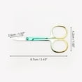 thumbnail image 2 of Unique Bargains 1 Pc Women 2.0A Scissors Eyebrow Trimmer Scissors For Beauty Parlor Stainless Steel Green, Gold Tone, 2 of 4