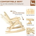 thumbnail image 3 of 3-Piece Outdoor Wood Rocking Bistro Set, Adirondack Rocker Chair Set with 2 Rockers and 1 Coffee Table, Patio Wooden Conversation Set for Garden, High Fanned Back & Slatted Seat, Natural, 3 of 7