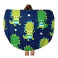 thumbnail image 1 of SIDONKU 60 inch Round Beach Towel Blanket Blue Cute Dinosaur Pattern Colorful Dino Baby Jurassic Roar Travel Circle Circular Towels Mat Tapestry Beach Throw, 1 of 2