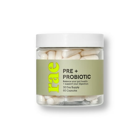 (((( best by 9/2024))) Rae Pre + Probiotic 30 Day Supply Dietary Supplement Capsules for Gut Health - 60ct
