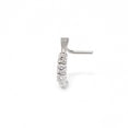 thumbnail image 1 of Nose Ring Stud L Shape Bend Screw 20G Steel Piercing 3 CZ Nose Crawler 6MM, 1 of 3