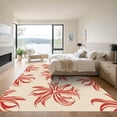 thumbnail image 3 of ODIKA 6'x9' Machine Washable Non-Slip Area Rug, Interlocking Starfish and Ocean Wave Motif with Subtle Nautical High Traffic Rug with Pad, Ivory, 905968, 3 of 8