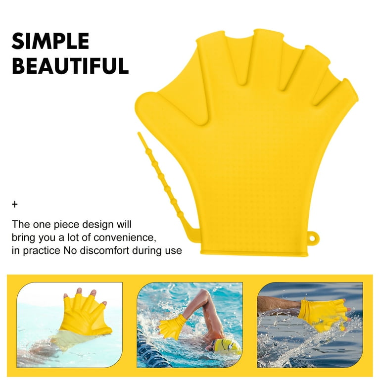 Silicone Webbed Swimming Gloves - Adjustable Training Paddles For Swimming & Surfing