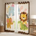 thumbnail image 2 of Manfei Elephant Lion Crocodile Blackout Curtains Set of 2 (52x84 Each) for Preppy Children Kids,Kawaii Animal Window Curtains,Cartoon Wildlife Curtains and Drapes,Breathable Home Decor, 2 of 6