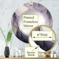 thumbnail image 3 of Designart "Ink Clouds of Purple and Grey Marble V" Fractals Round Wall Mirror - Modern Oval Printed Decorative Oversized Mirror - Multiple Color Options, 3 of 4
