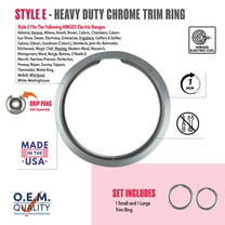 Range Kleen R68U One Large and One Small Heavy Duty Style E Chrome Trim Rings