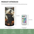 thumbnail image 5 of COEQINE Flameless LED Candle Auto-Moving Wick Effect Votive Tealights Realistic Pillar Candle with Remote 4H 8H Timer Color Changing for Home Halloween Decoration, Black Cat Witch Hat Pumpkin, 5 of 7