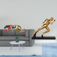 thumbnail image 2 of Estatua de corredor, escultura abstracta de animal, figura artesanal, adorno de arte moderno para decoración del hogar, estantería, entrada, mesa o re, 2 of 8
