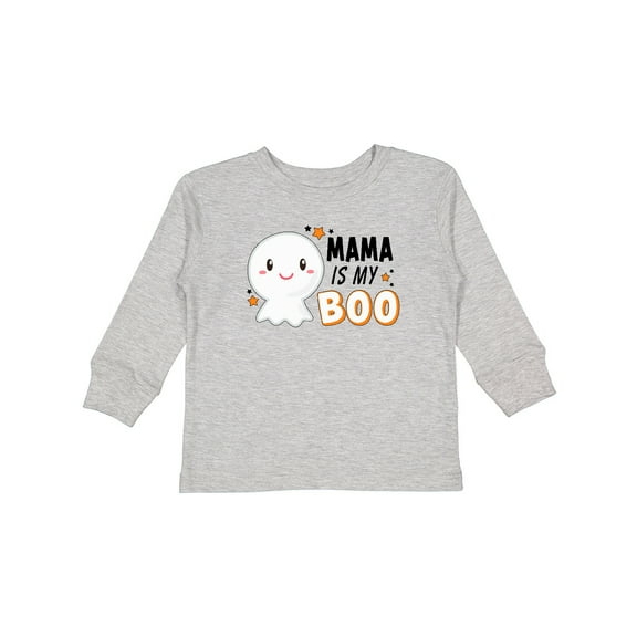 Inktastic Mama is My Boo with Cute Ghost Boys or Girls Long Sleeve Toddler T-Shirt