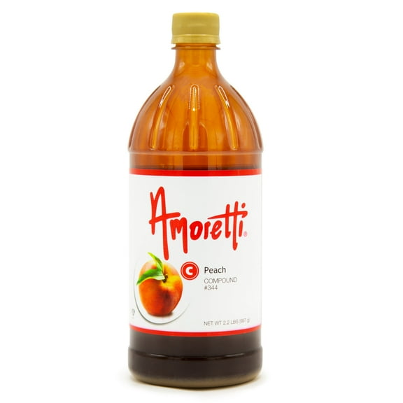 Amoretti - Peach Compound 2.2 lbs - Natural Flavors, Shelf Stable Even After Opening, Certified Kosher, TTB Approved, Perfect for Baking Applications & Beverages