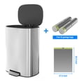 thumbnail image 3 of Juiluna 50L/13Gallon Hands-Free Trash Can Fingerprint-Resistant Stainless Steel Step Pedal Trash Can with Quiet-Close Lid for Home Office, 3 of 9