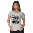 thumbnail image 3 of Early Bird Gets Worm Mouse Cheese Womens Slim Fit Graphic Tee Brisco Brands L, 3 of 5