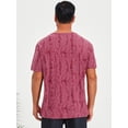 thumbnail image 3 of DARING DIVA Men's Ripped Henley Retro Short Sleeve Button Down T-Shirt S Red, 3 of 7
