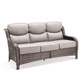 thumbnail image 2 of Gymojoy All Weather Wicker Patio Couch, 3 Seats Patio Sofa with High Curvy Back, Premium Outdoor Sofa with Brown Wicker and 6-inch Thick Cushions, Beige, 2 of 7