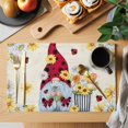 thumbnail image 2 of Gnomes Placemats Set of 4, White Yellow Daisy Floral Country Garden Floral Placemats for Dining Table, Place Mats for Kitchen Tabletop, Waterproof Wipeable Dining Table Mats Set, 2 of 9