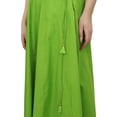 thumbnail image 3 of Bimba Jupe Verte en Coton pour Femme, Motif Gota Patti, Taille à Cordon et Franges - L, 3 of 5