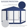 thumbnail image 4 of CoSoTower 13' X 11' Outdoor Party Tent, Hexagon Sun Shade Shelter Canopy with Protective Mesh Screen Sidewalls, Ropes & Stakes, Blue, 4 of 9