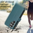 thumbnail image 6 of Dteck Wallet Case for Samsung Galaxy S23 Ultra,Magnetic Leather 9 Card Slots Kickstand Zipper Cash Pocket Shockproof Full Body Protection Cover with Wrist Strap for Galaxy S23 Ultra, Green, 6 of 8